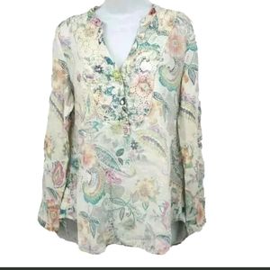 Malvin Hamburg Germany medium blouse top linen